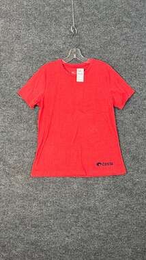 Costa T Shirt Womens Medium Heather Red Short Sleeve Crew Neck Poly Cotton